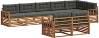 vidaXL - Bank loungeset - 8 zitplekken - Natuurlijk en antraciet