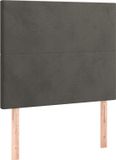 vidaXL Hoofdbord Donkergrijs Fluweel 80x5x118/128 cm
