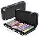 Jeu de poker comprenant 500 jetons, présenté dans un coffret en aluminium