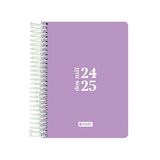 Enri Kalender 2023 2024 dag per pagina kunststof deksel 12 x 18 cm Spaans Mauve
