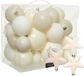 Decoris Kaemingk B.V. Kerstballen en sterren ornamenten - set 32x stuks - kunststof - wol wit