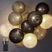 Ciskotu Lichtsnoer voor binnen, katoenen bollen, lichtketting met 20 leds, met stekker, voor kinderkamer, slaapkamer, Kerstmis, bruiloft, feest (grijs)