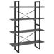 VidaXL Boekenkast met 4 schappen 100x30x140 cm grenenhout grijs