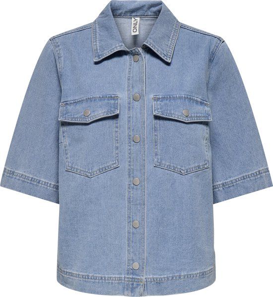 ONLY - ONLBELLE S/S SHIRT DNM GUA NOOS - Women's Blouse - Light Blue Denim - Size M