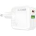 BLUE Power BC111A Chargeur secteur, 30W, 3A, 1 x USB-A - 1 x USB-C, blanc