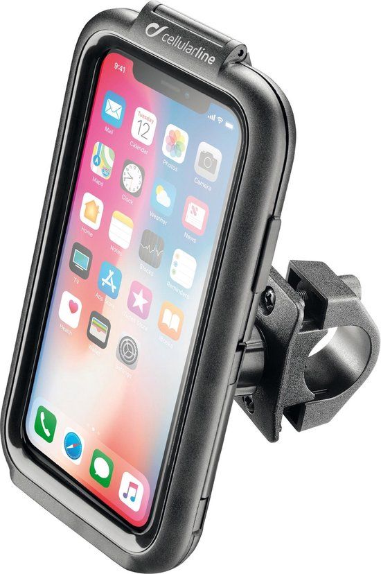 Interphone iCase iPhone X Houder voor Motorfiets stuur - Zwart