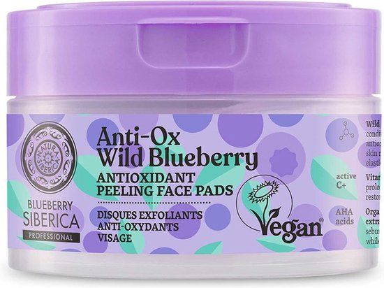 Blueberry Siberica Vegan Antioxidant Scrubbing Face Pads - 20 pcs