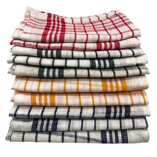 Cenocco CC-9067: 10-Delige Vintage Plaid Keukendoekenset - Katoen - 40x60cm