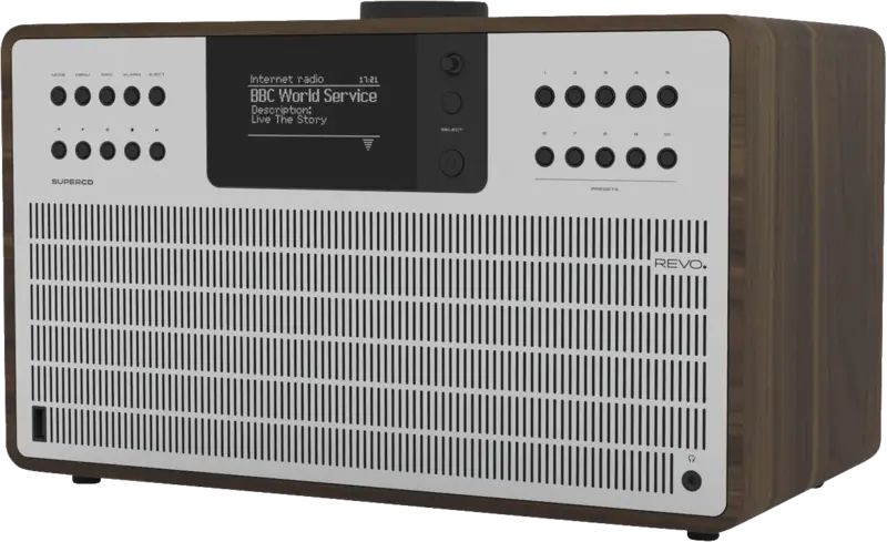Revo SuperCD - Walnut/Silver | CD Player - DAB Radio - Internet Radio - Bluetooth