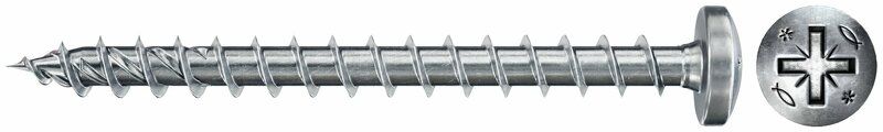 Fischer Power-Fast II 5.0 x 25 PZ2 - Pan Head - Full Thread - Blue Zinc (200 pcs)