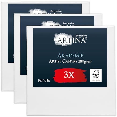Artina Set van 3 Schilderdoeken Canvas 70x70 cm
