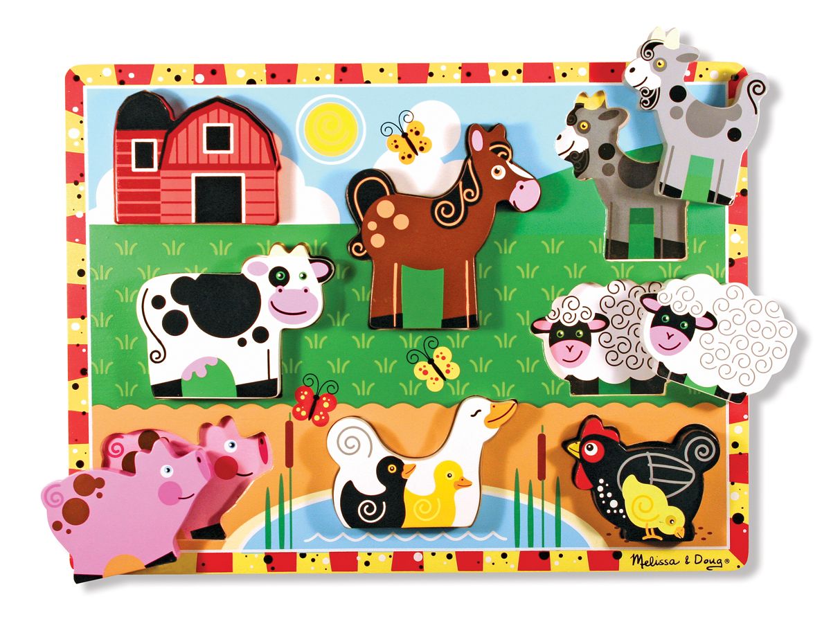 Melissa & Doug Dikke Houten Puzzle - Boerderijdieren - 2+ jaar