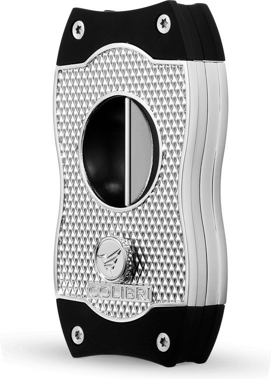Colibri V-Cut Sigarenknipper - Chroom en Zwart - 7mm V-Snede - Geschenkdoos