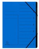 Exacompta 540702E Project Folder A4 Cardboard Blue 7 Compartments Elastic Band