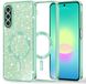 Techsuit Hoesje voor Samsung Galaxy A27 - Luxe Glitter Back Cover - Geschikt voor MagSafe - Lichtgroen