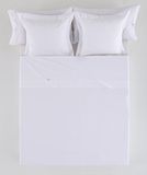Sabana Encimera Blanco Cama 200 100% Algodón 118gr