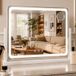 Koonmi Miroir de maquillage de bureau LED - Rotation à 360° - 81x55cm - Format horizontal - Bande LED