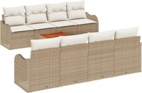 vidaXL Tuinbank Set 9-delig Beige Polywood