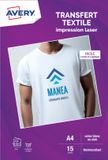 Avery Overdrachtfolie voor T-shirts, A4, wit