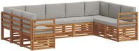 vidaXL - Buiten - bank - set - 9 - st - Natuurlijk - en - Licht - Grijs