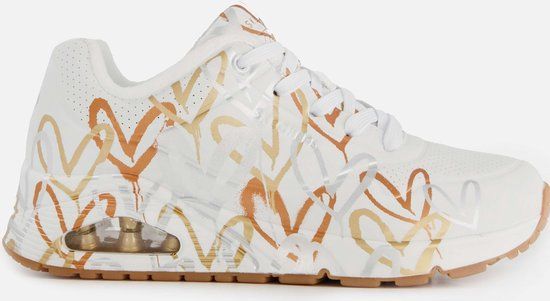 Skechers Uno-Metallic Love - Dames Sneakers - Wit - Maat 39