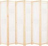 vidaXL Kamerscherm met 6 panelen, 240x170x4 cm, stof, crème