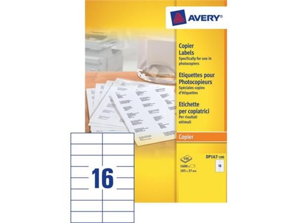 Avery Kopieeretiketten - wit - 105 x 37 mm - permanent klevend