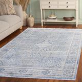 Safavieh Traditioneel tapijt voor woonkamer, eetkamer, slaapkamer - Dream Collection, korte pool, grijs en turquoise, 122 x 183 cm