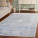 Safavieh Traditioneel tapijt voor woonkamer, eetkamer, slaapkamer - Dream Collection, korte pool, grijs en turquoise, 122 x 183 cm