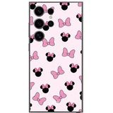 Maniacase Beschermhoes Samsung Galaxy S25 Ultra Minnie, noeud fond rose
