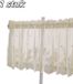 Sans marque Rideaux - Semi-transparent - Motif floral en lin - Courts rideaux en dentelle - Avec tunnel - 137x61cm - Beige