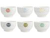 H&H Enjoy Set van 6 kommen, Porselein, Multi kleuren, 550 ml