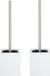 MSV Toiletborstel - MDF hout houder/rvs wc-borstel - 2x - wit - 37 cm