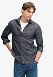 Superdry Essentials Chambray Overhemd Heren Lange Mouwen Katoen XXL Rinse Indigo