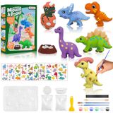 Figurines en plâtre à couler et à peindre - Kit de bricolage dinosaure - 7 motifs - Dès 6 ans