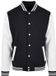 Build your Brand Basic College Jacket BYBB004 - Noir/Blanc - M