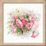 RIOLIS 1335 Aquarel Rozen Geteld Kruissteekpakket