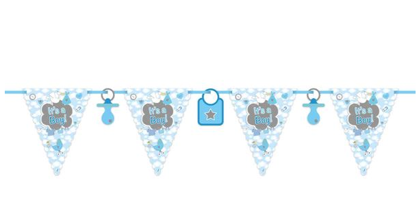 Folat 63633 Banner - Wit, Blauw