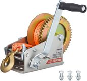VEVOR Handlier met Een Hefvermogen van 1588 kg, Handmatige Bediening met 6,1 m Polyester Band, Bootlier met Tweeweg Ratelhandslinger en Lasthaak, Gecoate Handlier voor Boten, Trailers en Vrachtwagens