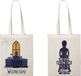Konix Woensdag Tote Bag met lange handgrepen, 38 x 42 cm, 100% polyester, motief This Is Writting Time, wit