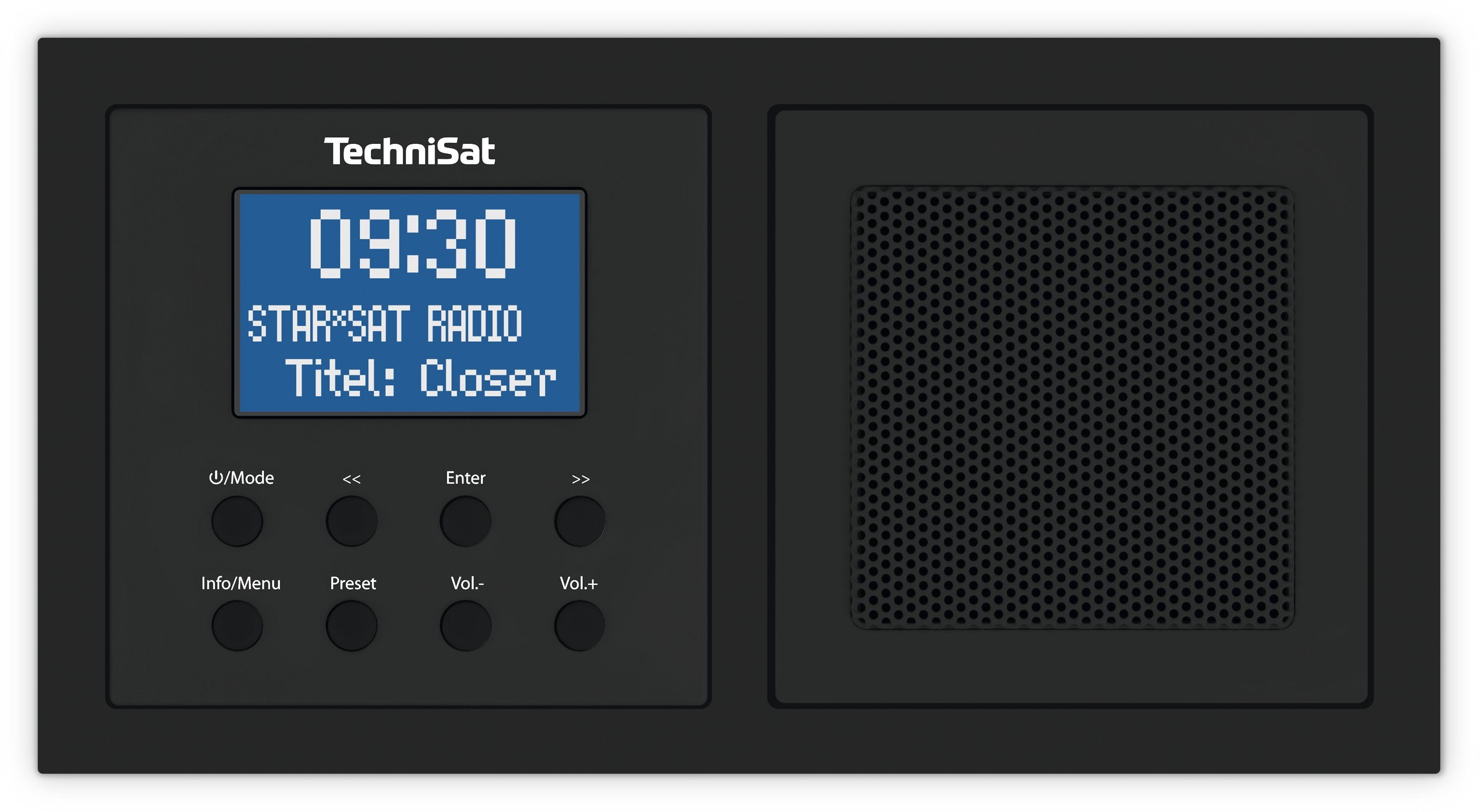 TechniSat DIGITRADIO UP 1 - Muur gemonteerde DAB+/FM Radio - Zwart