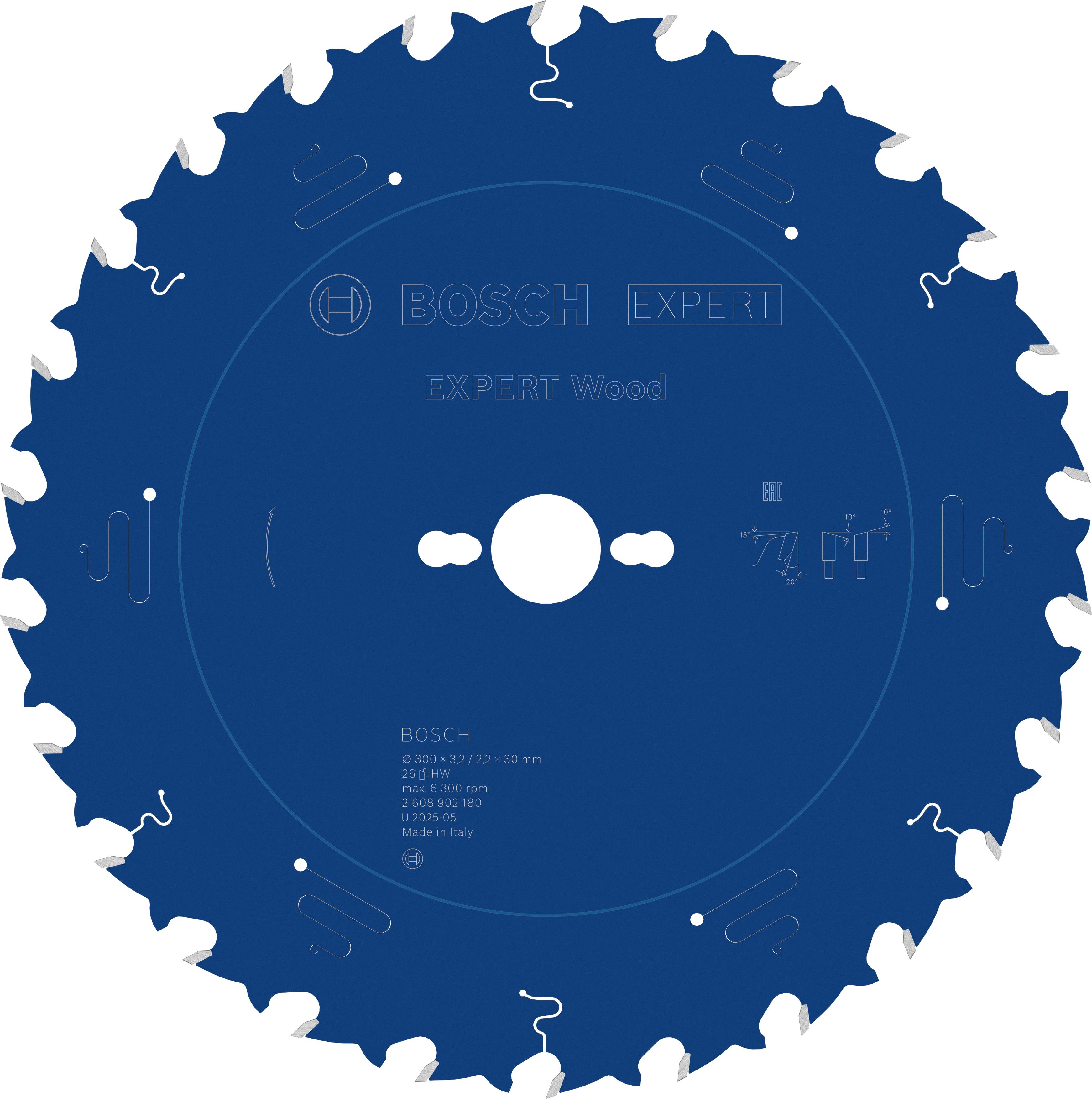 Bosch Accessoires EXPERT Wood Cirkelzaagblad | 300 x 3,2/2,2 x 30 mm | T26 - 2608902180