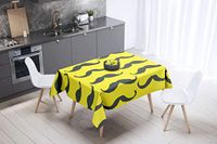 Bonamaison Tafelkleed, Anti-Mold, Sneldrogend, Waterdicht, 100% Polyester Tafellaken, Neon Geel, Rook, 140 x 140 Cm