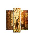 Homemania Wandafbeelding, hert, 3 stuks, dieren, woonkamer, slaapkamer, meerkleurig, 57 x 0,3 x 60 cm, HM203MDF192, MDF