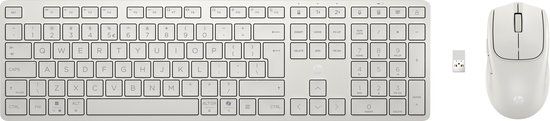 HP 490C multi-device dual-mode stille muis en toetsenbord combinatie - Bluetooth & 2.4GHz - Qwerty - ISO - Wit
