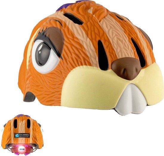 Crazy Safety Kinderfietshelm - Bruine Eekhoorn - Maat S (49-54 cm)