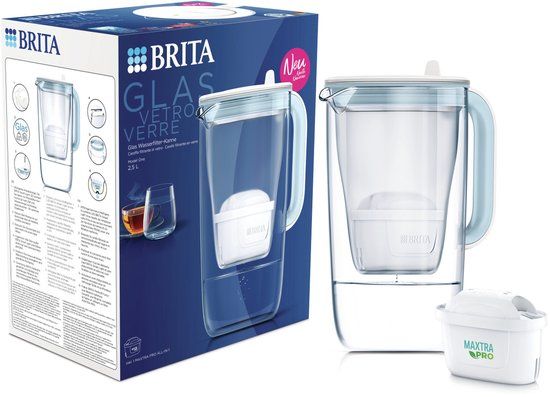 BRITA Glazen Waterfilterkan 2.5L + MAXTRA PRO Waterfilter