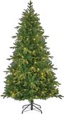 Black Box Trees Brampton Kerstboom met Verlichting - Kunstkerstboom Slank met 180 LED Lampjes en Scharnierconstructie - Kerstversiering voor Binnen - H185 x Ø114 cm - Groen