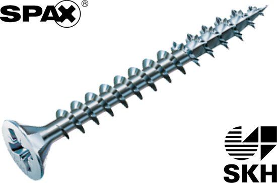 Spax Spaanplaatschroef Verzinkt 5.0 x 80 mm - 100 stuks