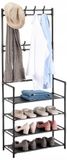 Merkloos Relaxdays Kapstok met schoenenrek - 150,5 x 59,5 x 25 cm - staand